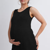 Sleeveless Ribbed Knit Maternity Romper