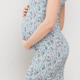 Smocked Tie-Sleeve Mermaid Hem Dress