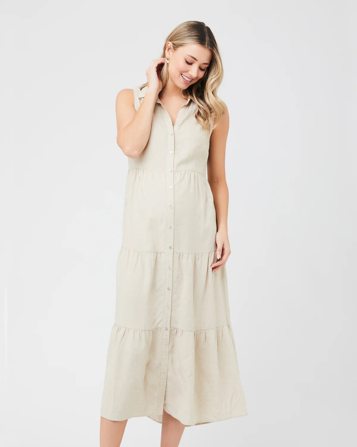 Ripe Tracy Tiered Linen Dress