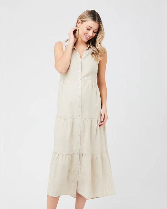 Ripe Tracy Tiered Linen Dress