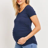 Round Neck Ruched Tee