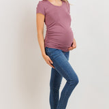 Round Neck Ruched Tee