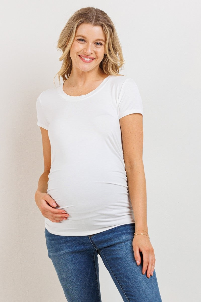 Round Neck Ruched Tee