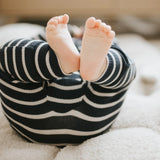 Footless Modal Ribbed Playsuit Navy Stripe
