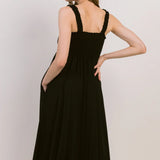 Smocked Sleeveless Maternity Midi Dress