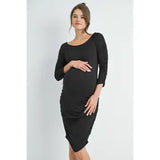 Ruched Round Neck Bodycon Dress