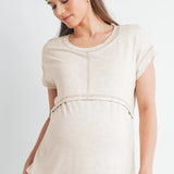 Double Layer Short Sleeve Maternity & Nursing Top