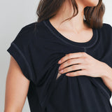 Double Layer Short Sleeve Maternity & Nursing Top
