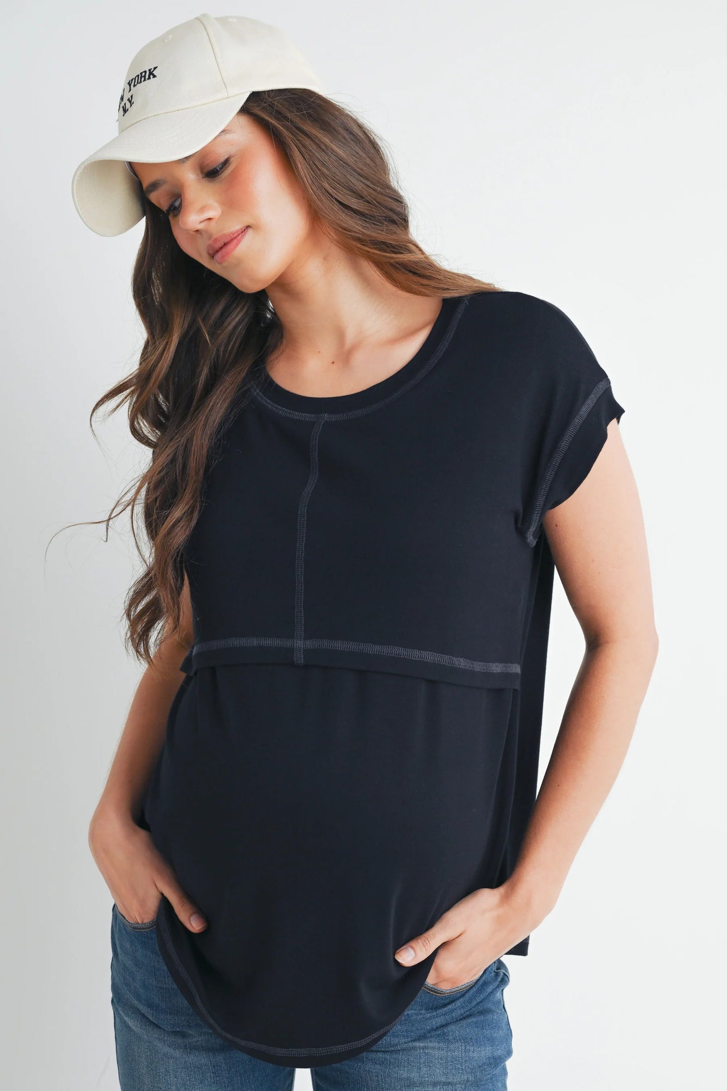 Hello Miz Double Layer SS Maternity/Nursing Top