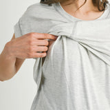Double Layer Short Sleeve Maternity & Nursing Top