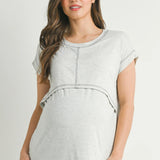 Double Layer Short Sleeve Maternity & Nursing Top