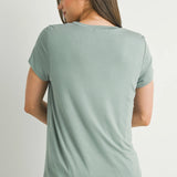 Round Neck Maternity Nursing Pocket T-Shirt