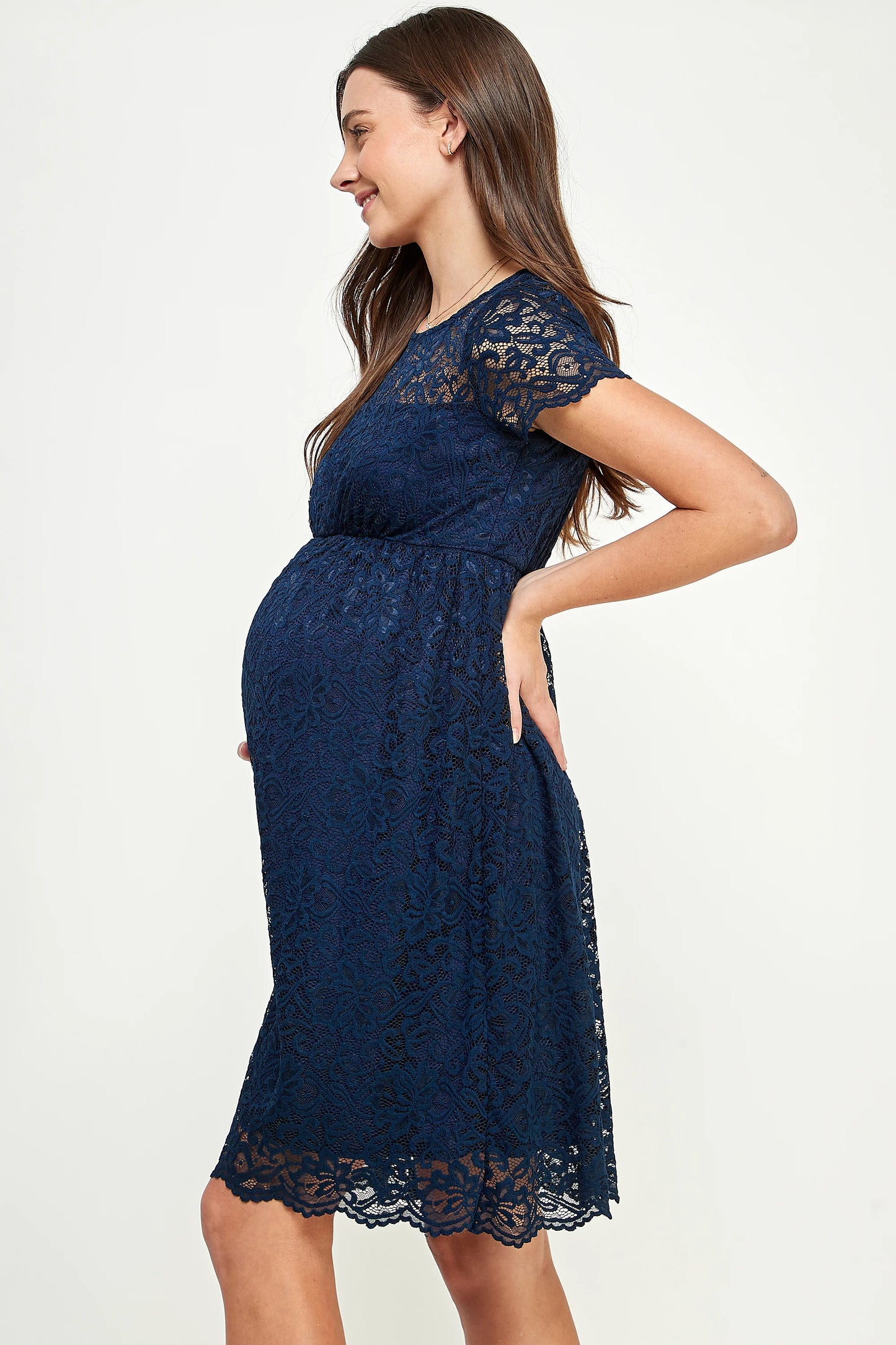 Hello Miz Elegant Lace Maternity Dress