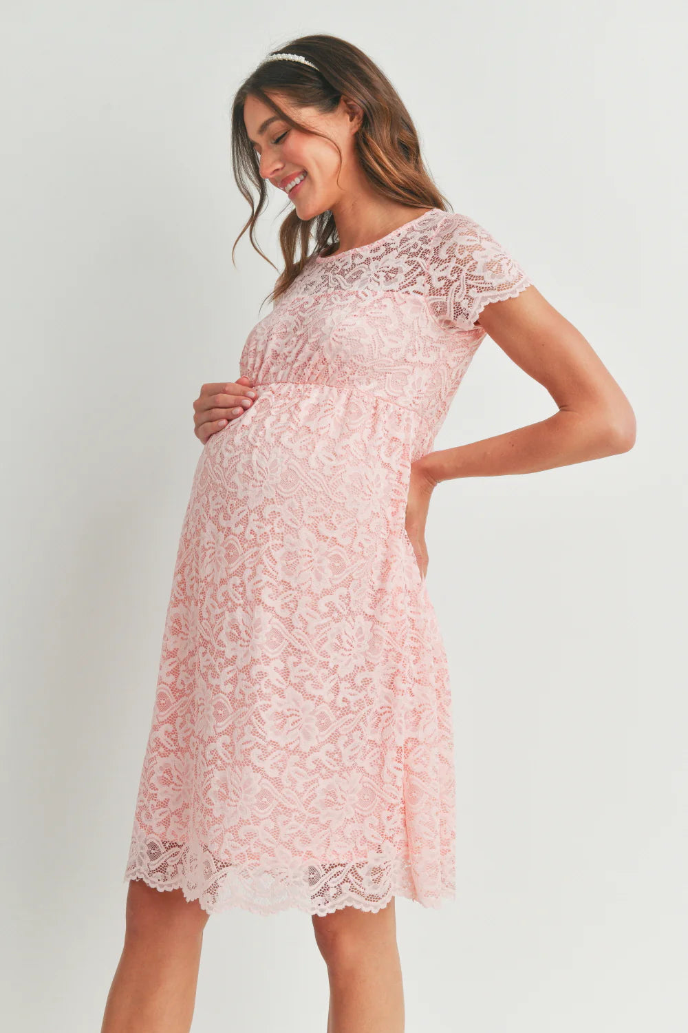 Hello Miz Elegant Lace Maternity Dress