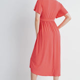 Surplice Maternity/Nursing Midi Dress