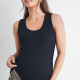 Ribbed Scoop Neck Maternity Racerback Tank Top
