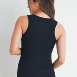 Ribbed Scoop Neck Maternity Racerback Tank Top