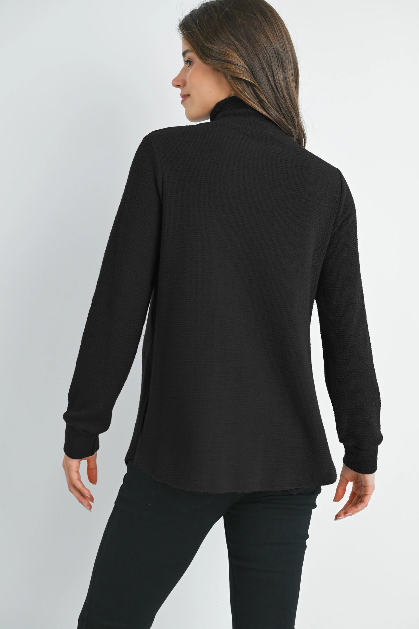 Hello Miz Half Zip LS Maternity Knit Top