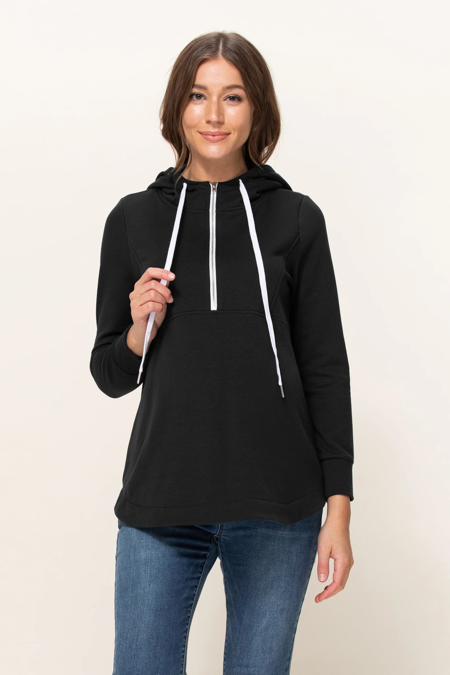 Hello Miz French Terry Half Zip Hoodie