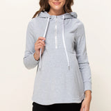 French Terry Half Zip Nursing Hoodie