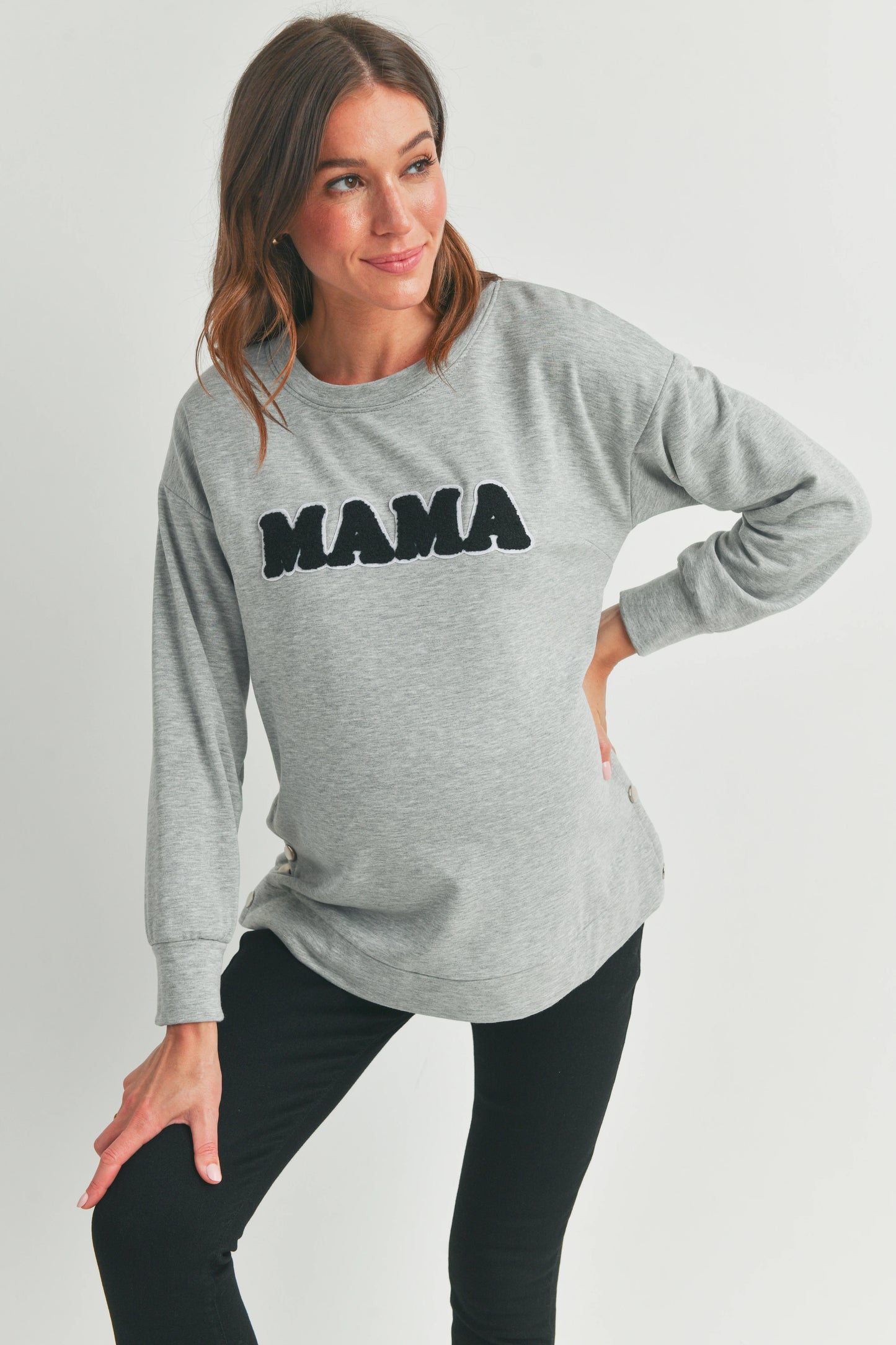 Hello Miz Crewneck Maternity Sweatshirt - Mama