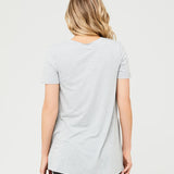 Raw Edge Short Sleeve Nursing Top