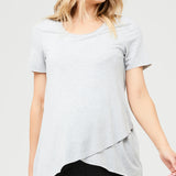 Raw Edge Short Sleeve Nursing Top