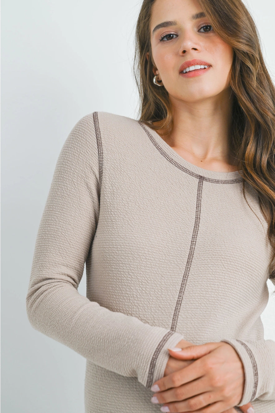 Hello Miz Exposed Seam LS Maternity Top