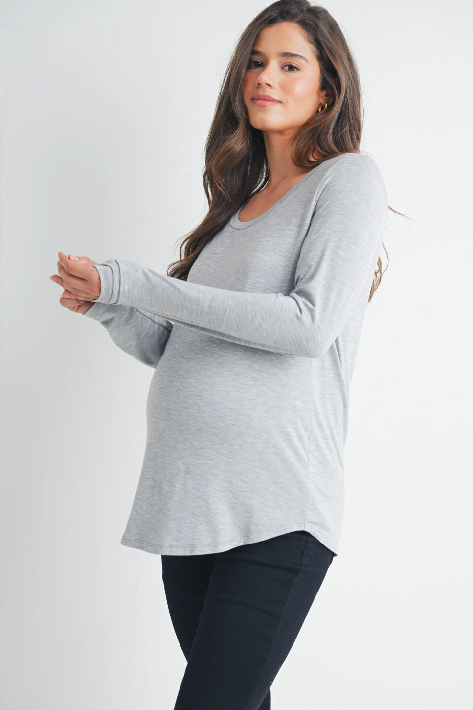Hello Miz Scoop Neck LS Nursing Top