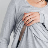 Scoop Neck Long Sleeve Maternity & Nursing Top
