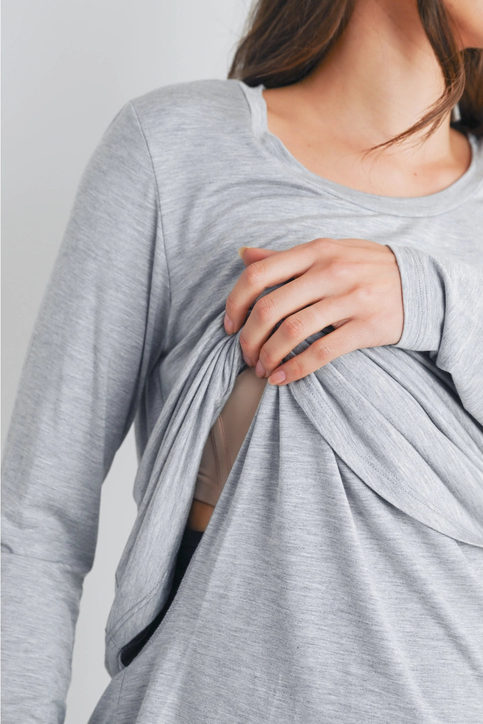 Hello Miz Scoop Neck LS Nursing Top