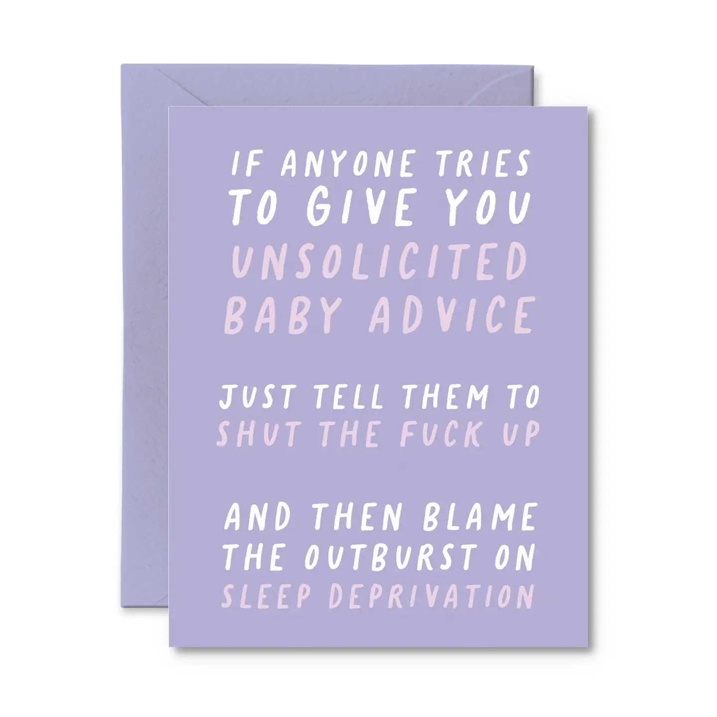 Pretty By Her Unsolicited Baby Advice Card