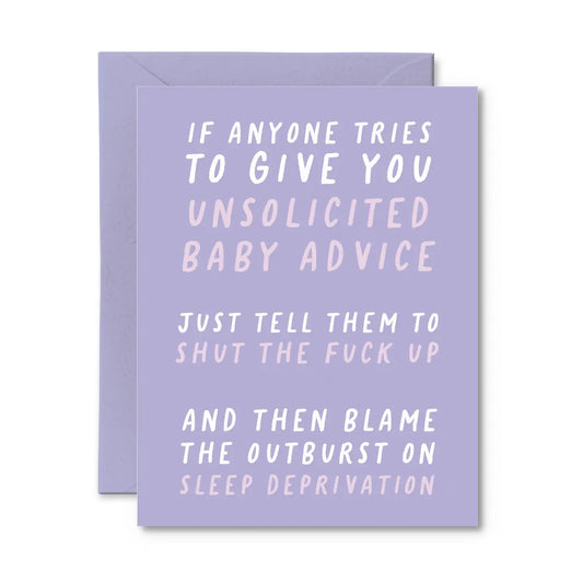 Pretty By Her Unsolicited Baby Advice Card