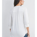 Long Sleeve Henley V Neck Maternity Nursing Top