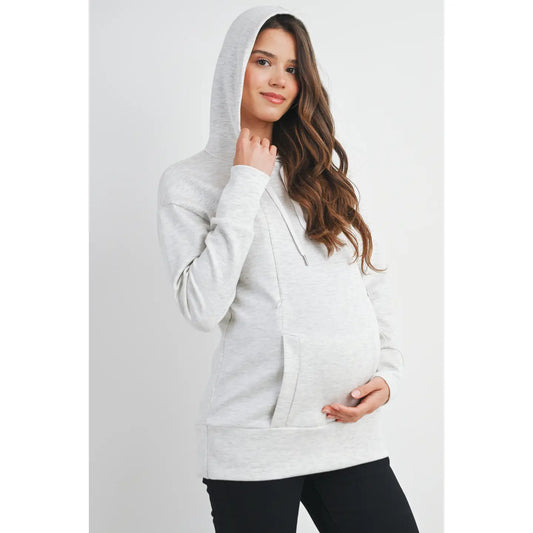 Hello Miz LS Maternity & Nursing Front Zipper Hoodie