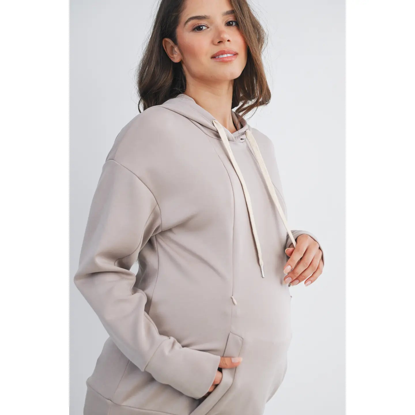Hello Miz LS Maternity & Nursing Front Zipper Hoodie
