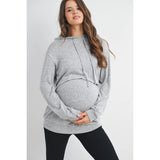 Hello Miz Double Layer Long Sleeve Maternity Nursing Knit Hoodie