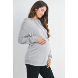 Hello Miz Double Layer Long Sleeve Maternity Nursing Knit Hoodie