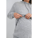 Hello Miz Double Layer Long Sleeve Maternity Nursing Knit Hoodie