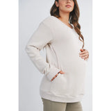 Scoop Neck Double Layer Maternity & Nursing Pullover Top
