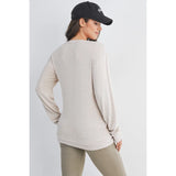 Scoop Neck Double Layer Maternity & Nursing Pullover Top