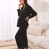 Bamboo Maternity & Nursing PJs in Black
