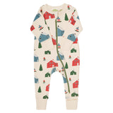 Organic Zipper Romper Signature Prints