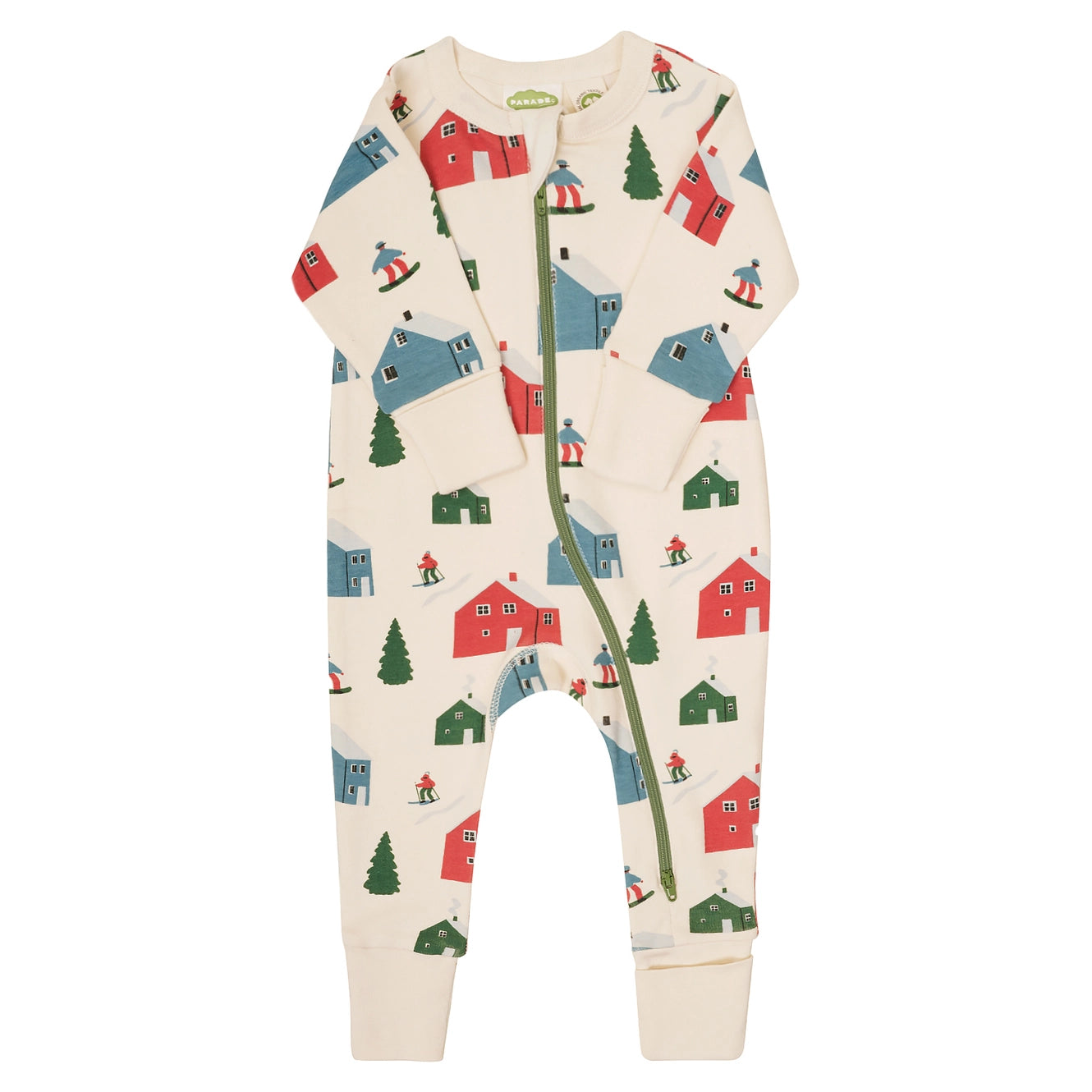 Parade Organic Snuggle Soft Melange 2-Way Zipper Romper - Signature Prints