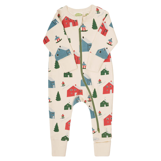 Parade Organic Snuggle Soft Melange 2-Way Zipper Romper - Signature Prints