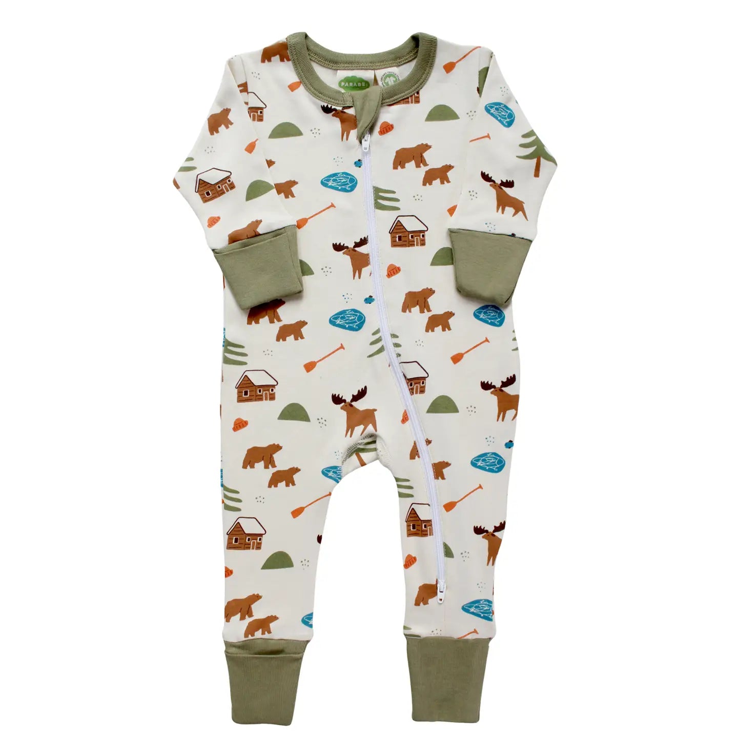 Parade Organic Snuggle Soft Melange 2-Way Zipper Romper - Signature Prints
