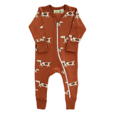 Organic Zipper Romper Signature Prints