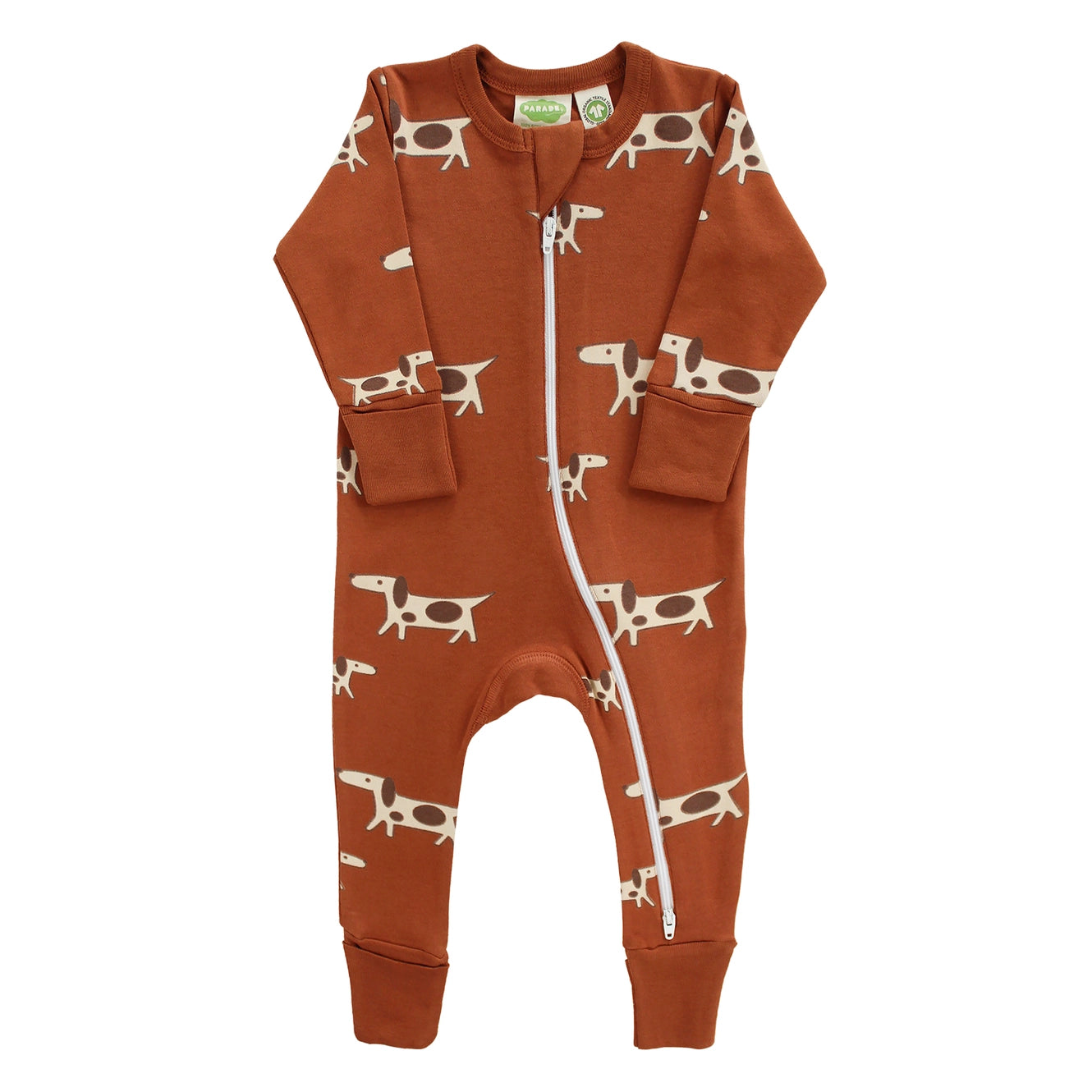 Parade Organic Snuggle Soft Melange 2-Way Zipper Romper - Signature Prints