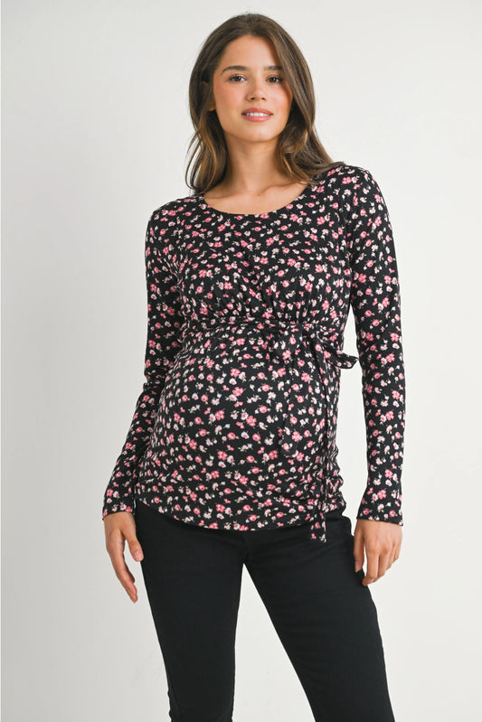 Hello Miz Floral Long Sleeve Nursing Top