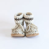 Soft Sole Wool Booties Brown Owl